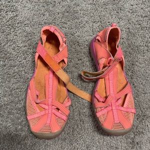 Merrell pink and orange hiking or water shoes size 3